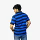 Men's Bold Blue & Black Stripe Polo Shirt | Soft Cotton Comfort Fit